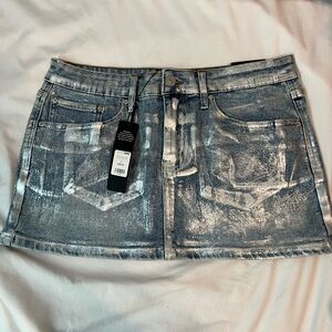 Fashion Nova micro Mini Skirt - silver